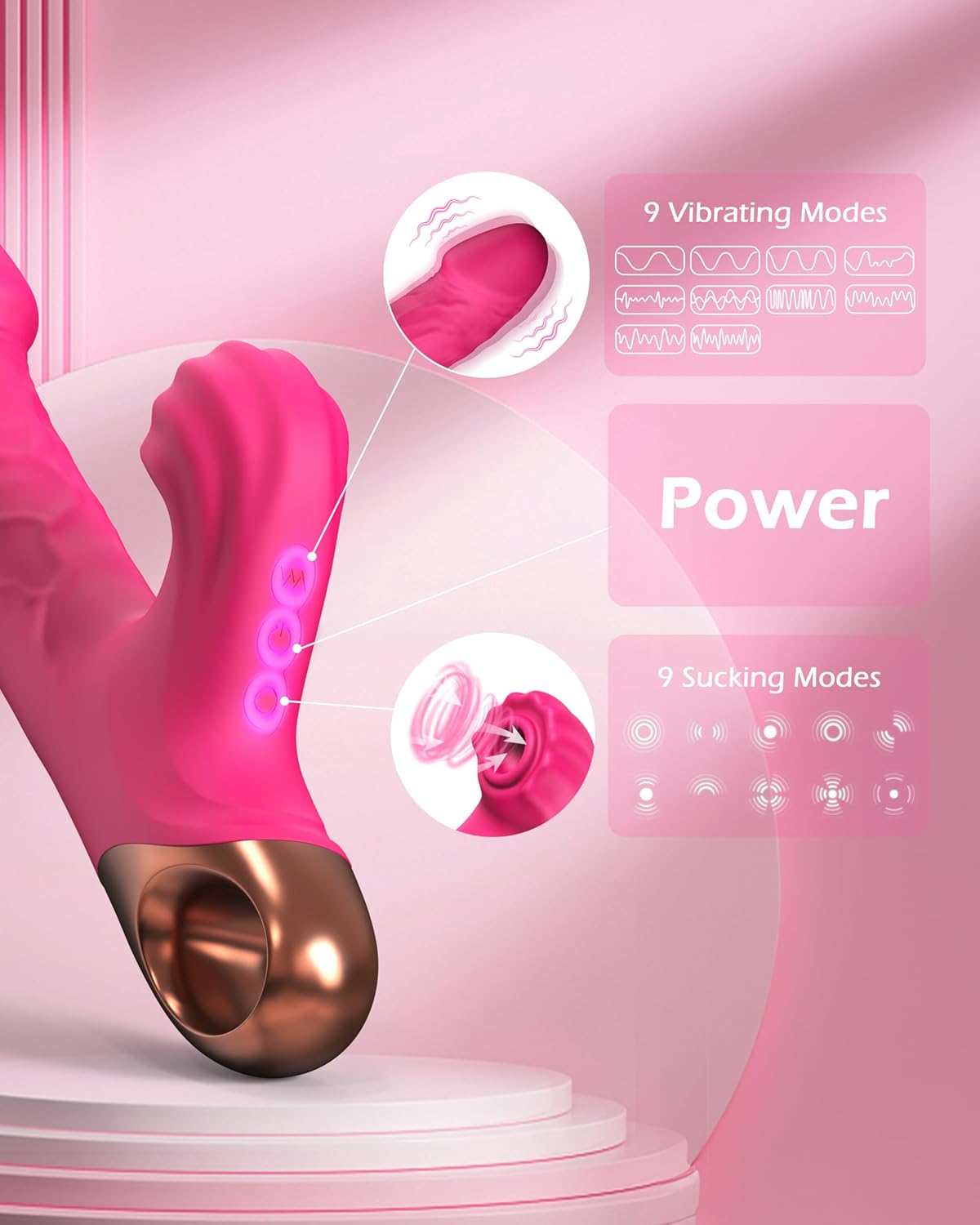 PowerPoint G-Spot Vibrator with 9 Suction & Vibration Modes