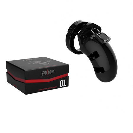 Shots ManCage Model 01 Adjustable 3.5 in. Chastity Cock Cage Black-0