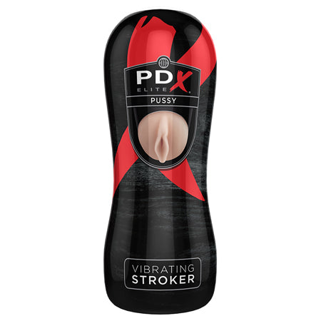 PDX Elite Vibrating Stroker Pussy Beige/Black-0