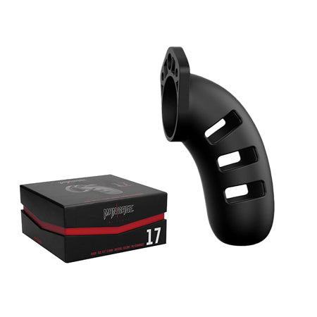 Shots ManCage Model 21 Adjustable 4.5 in. Silicone Chastity Cock Cage Black-0