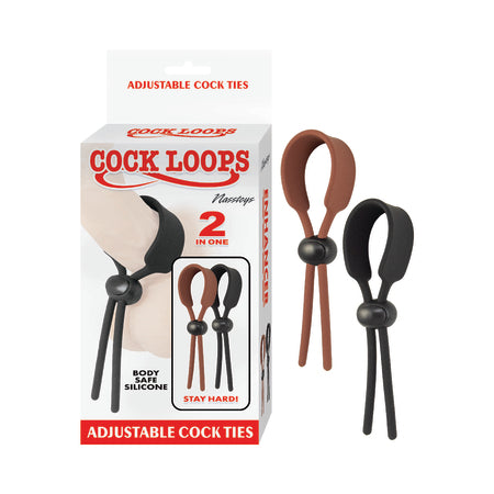 Cock Loops Adjustable Cock Ties Brown & Black-0