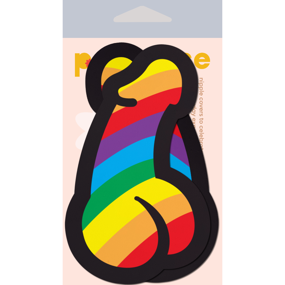 5-Pack: Penis: Rainbow Pride Dick Nipple Pasties by Pastease® o/s