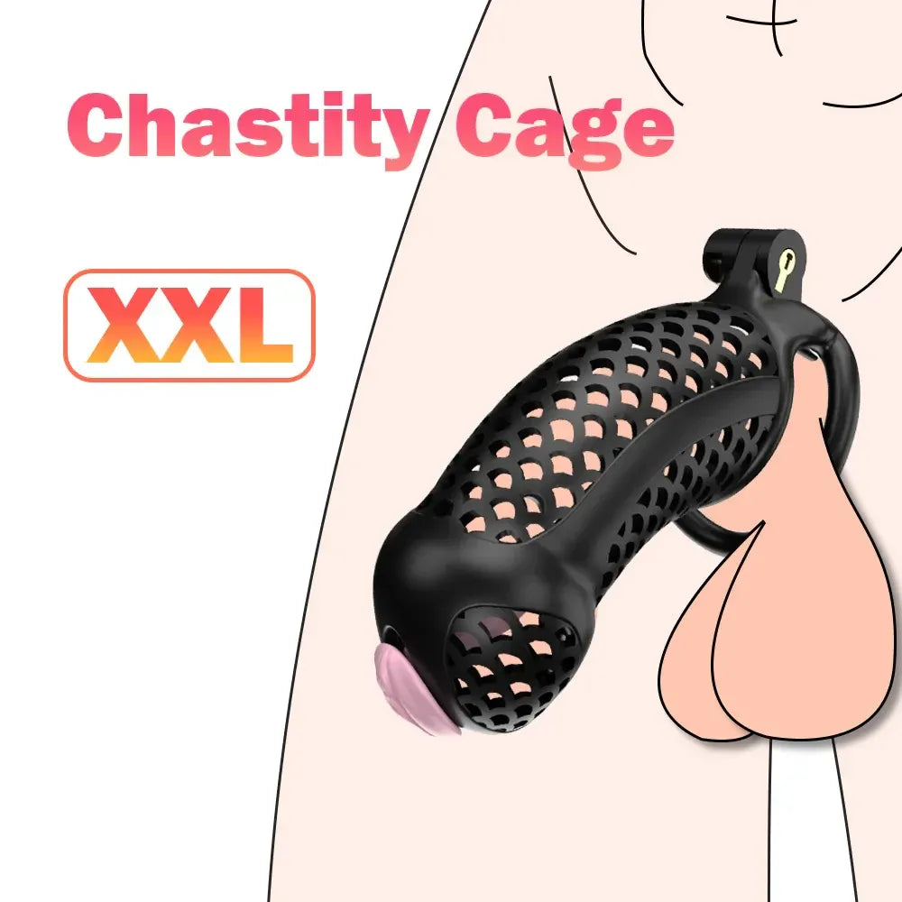 Large Male Chastity Cage Lightweight Plastic Cock Cage for Men for Bdsm