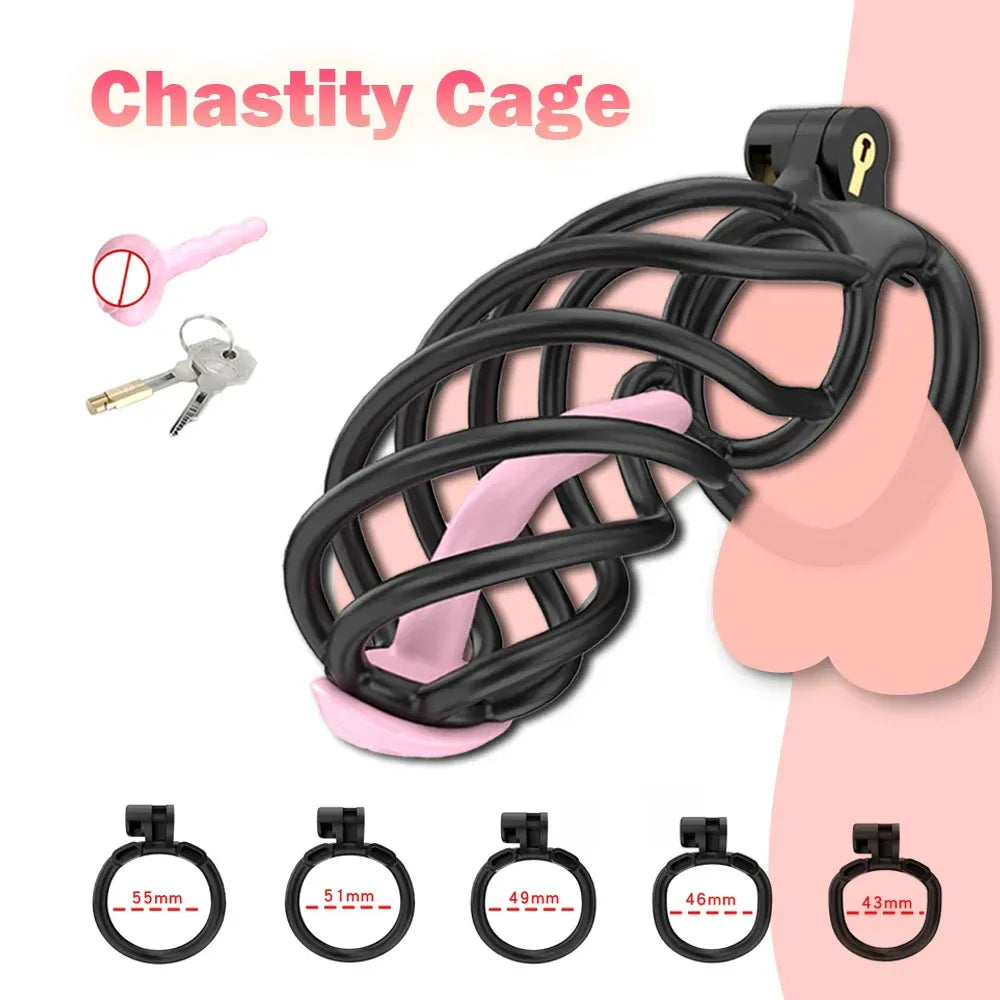 Lightweight Male Chastity Cage Plastic Cock Cage for Men for Bdsm