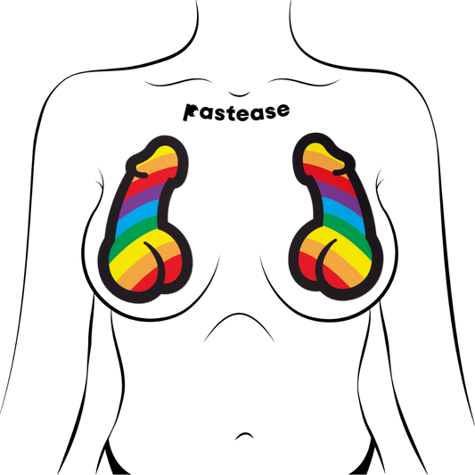 5-Pack: Penis: Rainbow Pride Dick Nipple Pasties by Pastease® o/s