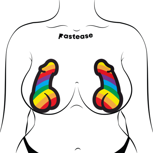 5-Pack: Penis: Rainbow Pride Dick Nipple Pasties by Pastease® o/s