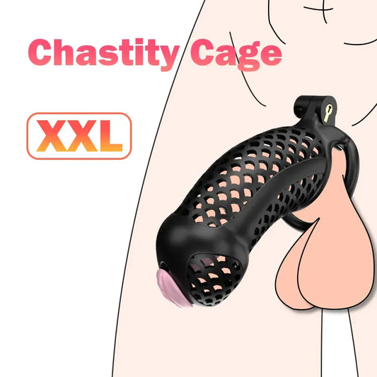 Large Male Chastity Cage Lightweight Plastic Cock Cage for Men for Bdsm